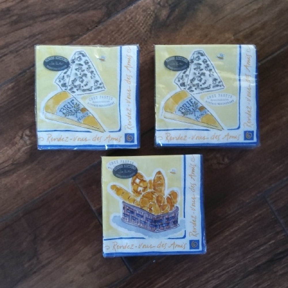 3 Packages 🧀🥖CHEESE/BREAD Cocktail Napkins